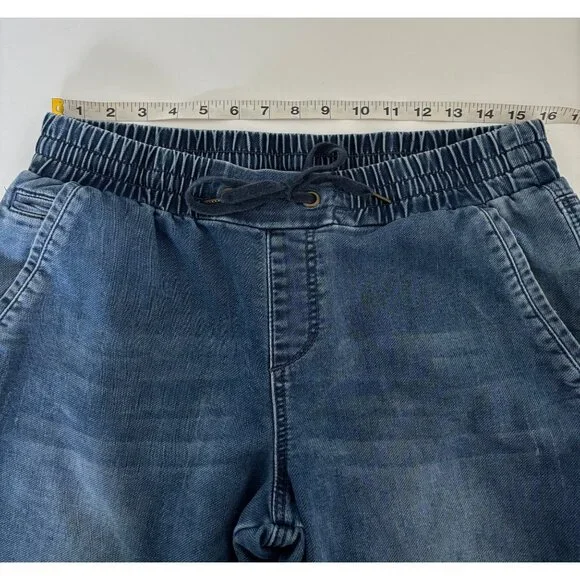 Y2k Jeans Medium Jogger High Waisted Med Wash Distressed Athleisure Streetwear - Picture 6 of 16